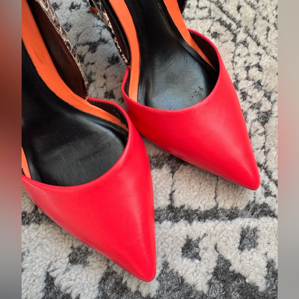ALDO - Red and Snake Print Women's Heels - Size 6 - Picture 6 of 7